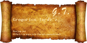 Gregorics Teréz névjegykártya